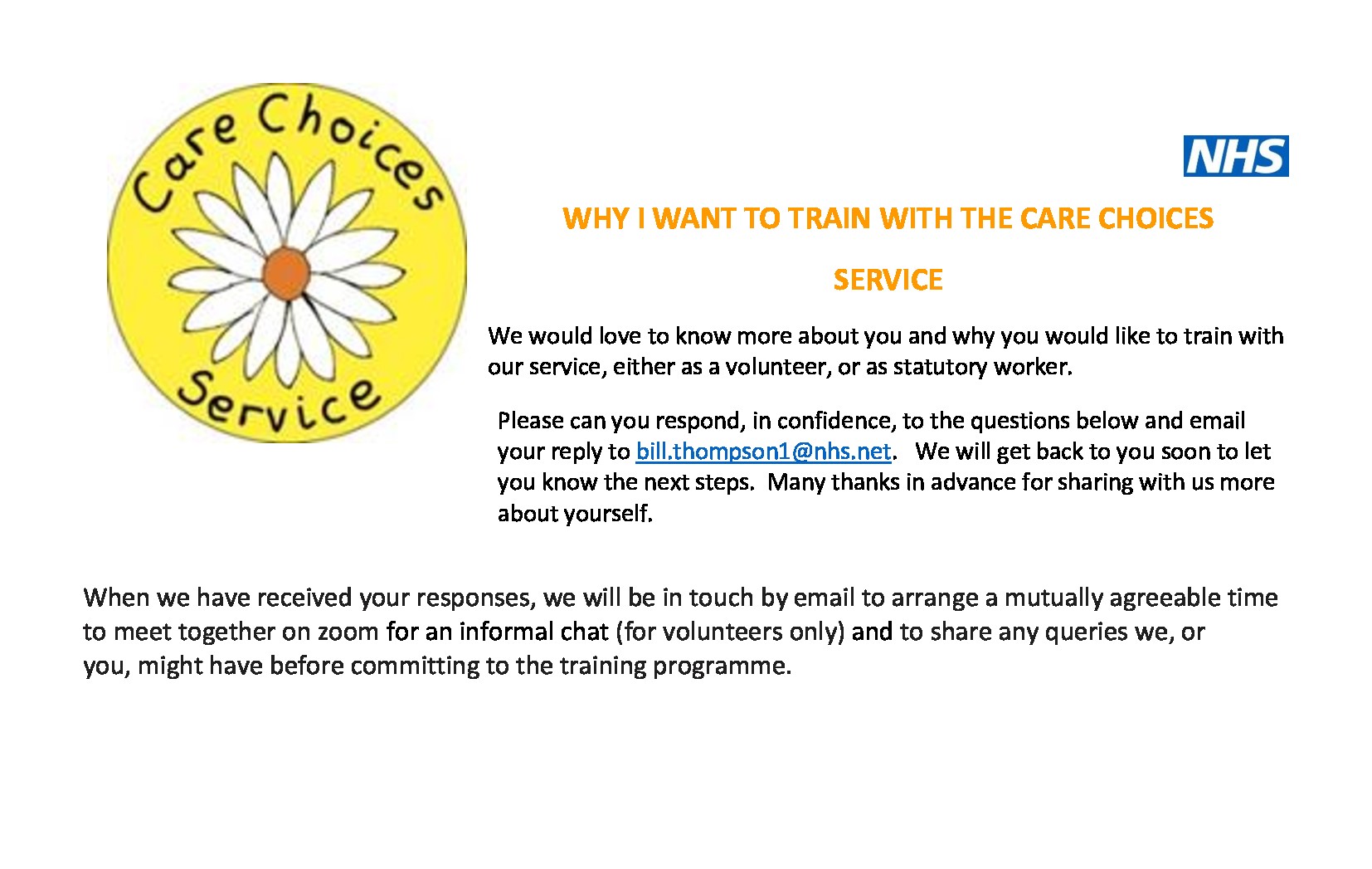 Care Choices Services Why i want to train